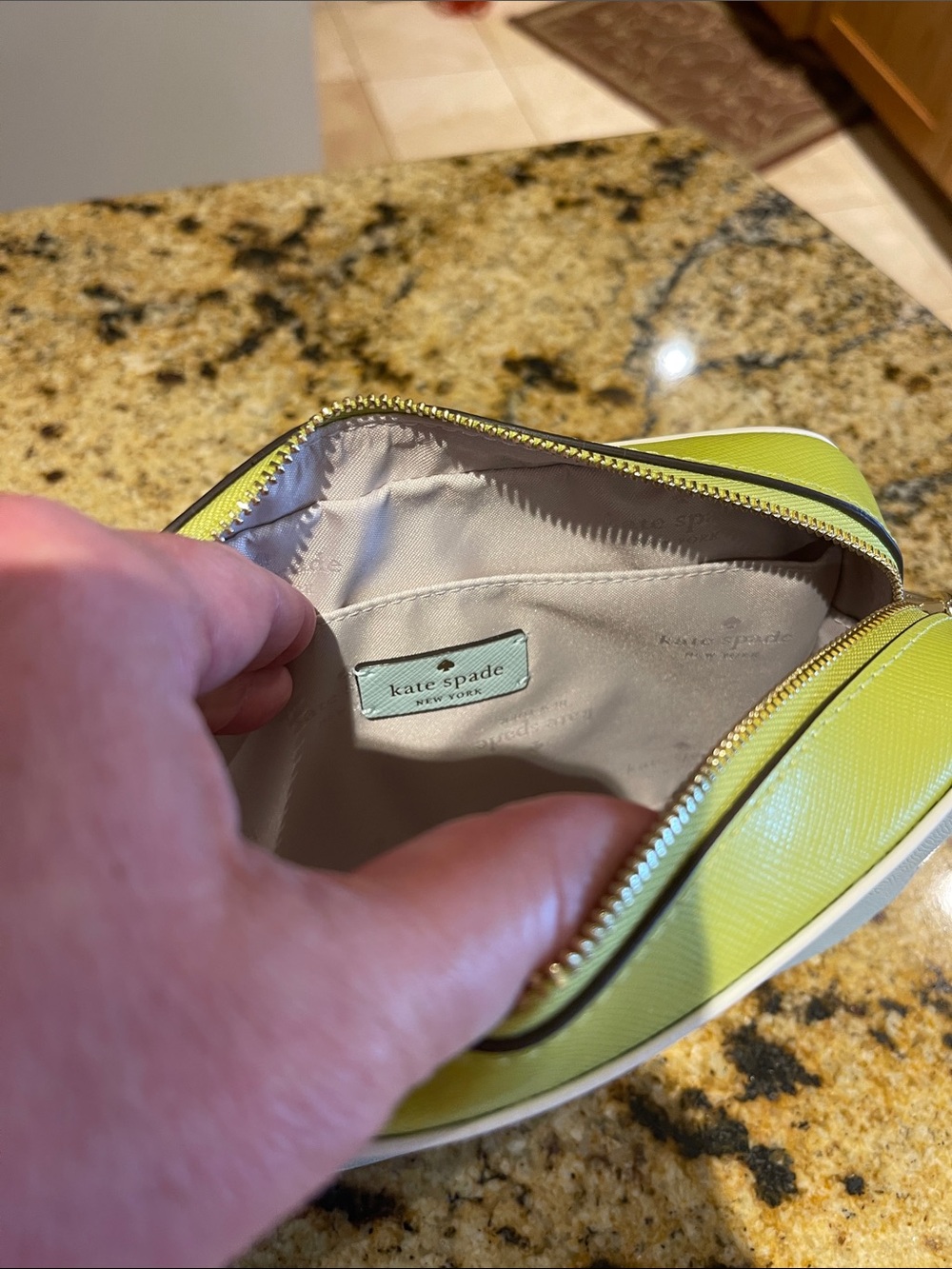 kate spade pastel blue and lime crossbody with striped strap - Picture 5 of 7